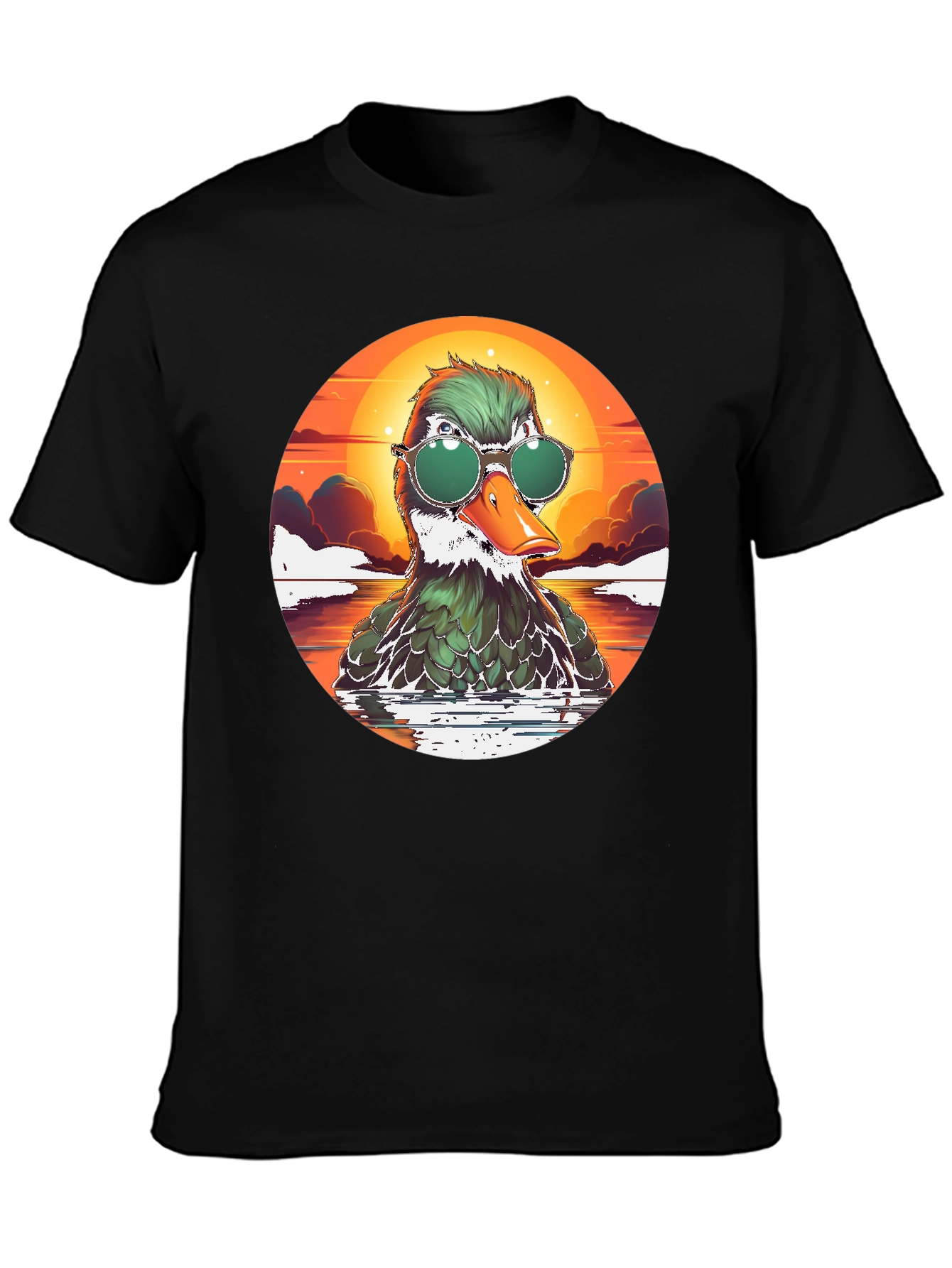 Cool Duck Tee - Retro Sunset Style