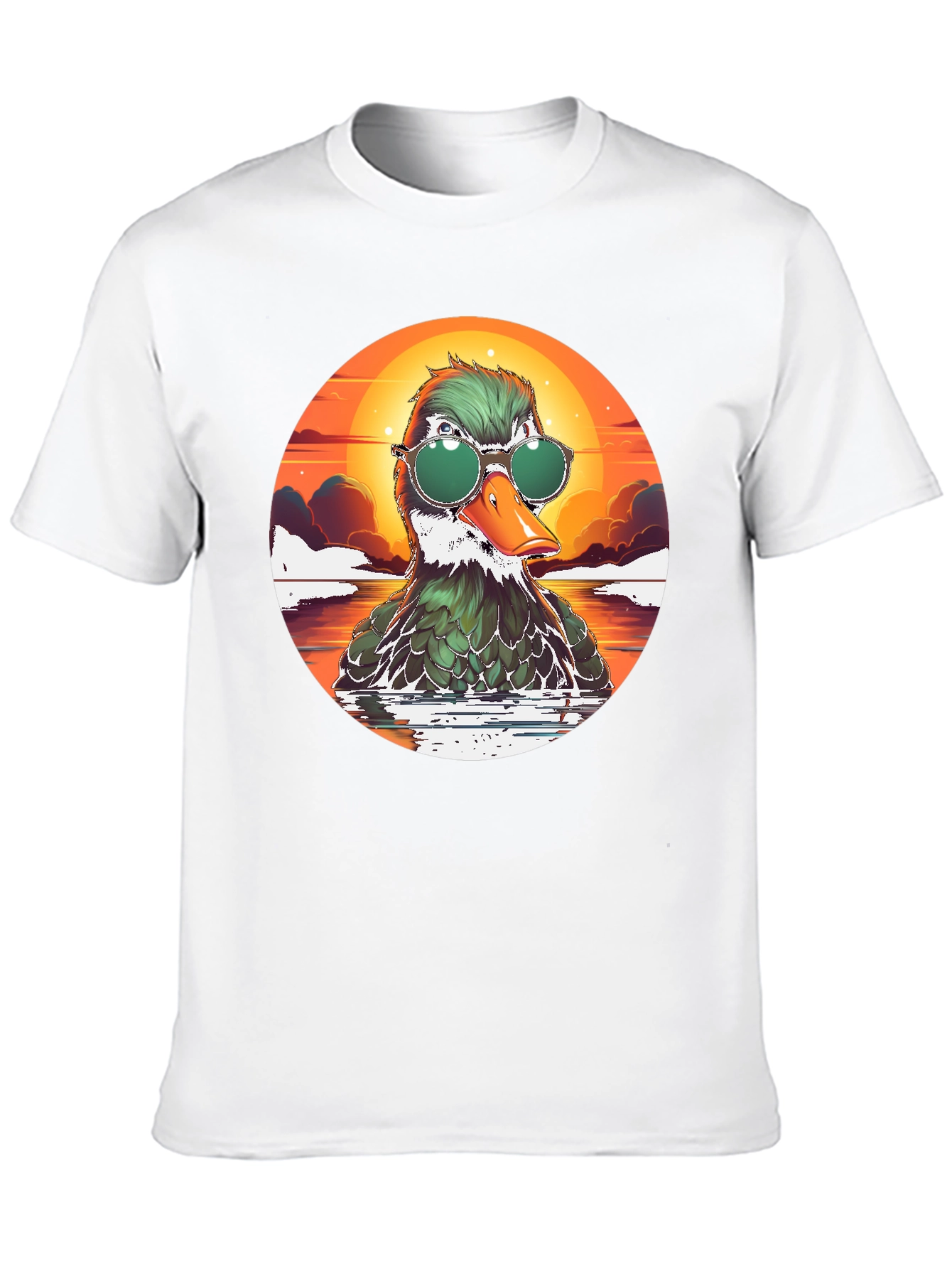 Cool Duck Tee - Retro Sunset Style