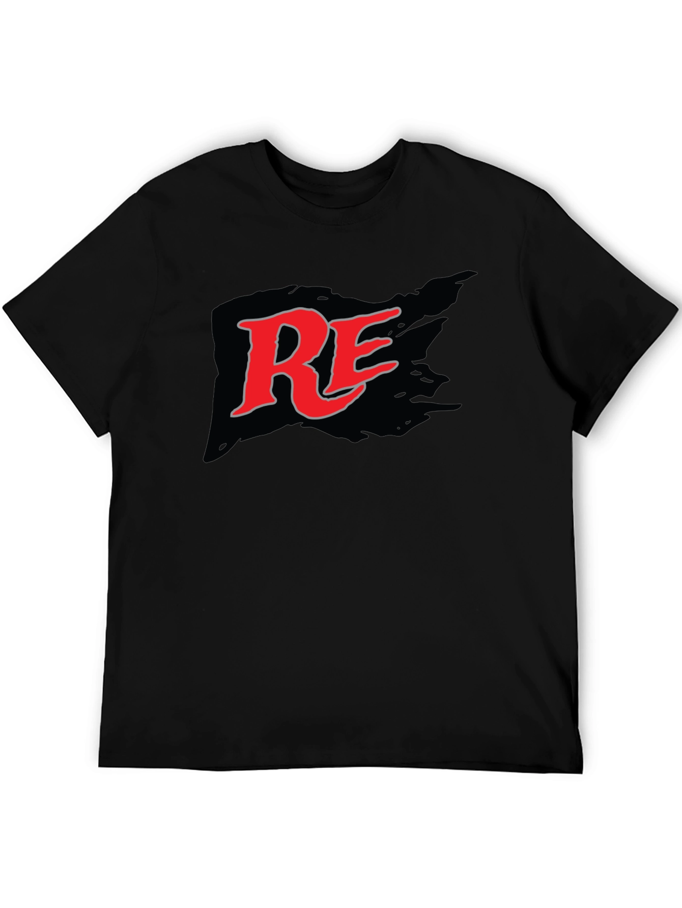 RE Logo Graphic Print Black T-Shirt