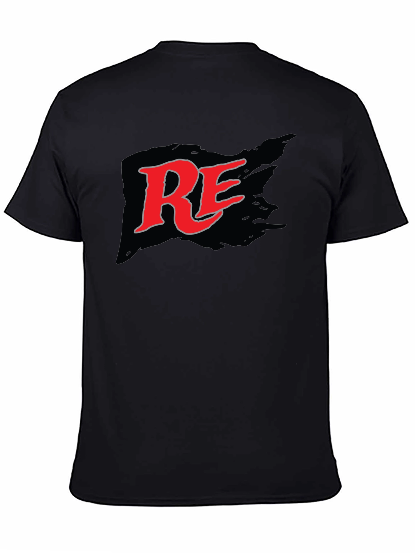 RE Logo Graphic Print Black T-Shirt