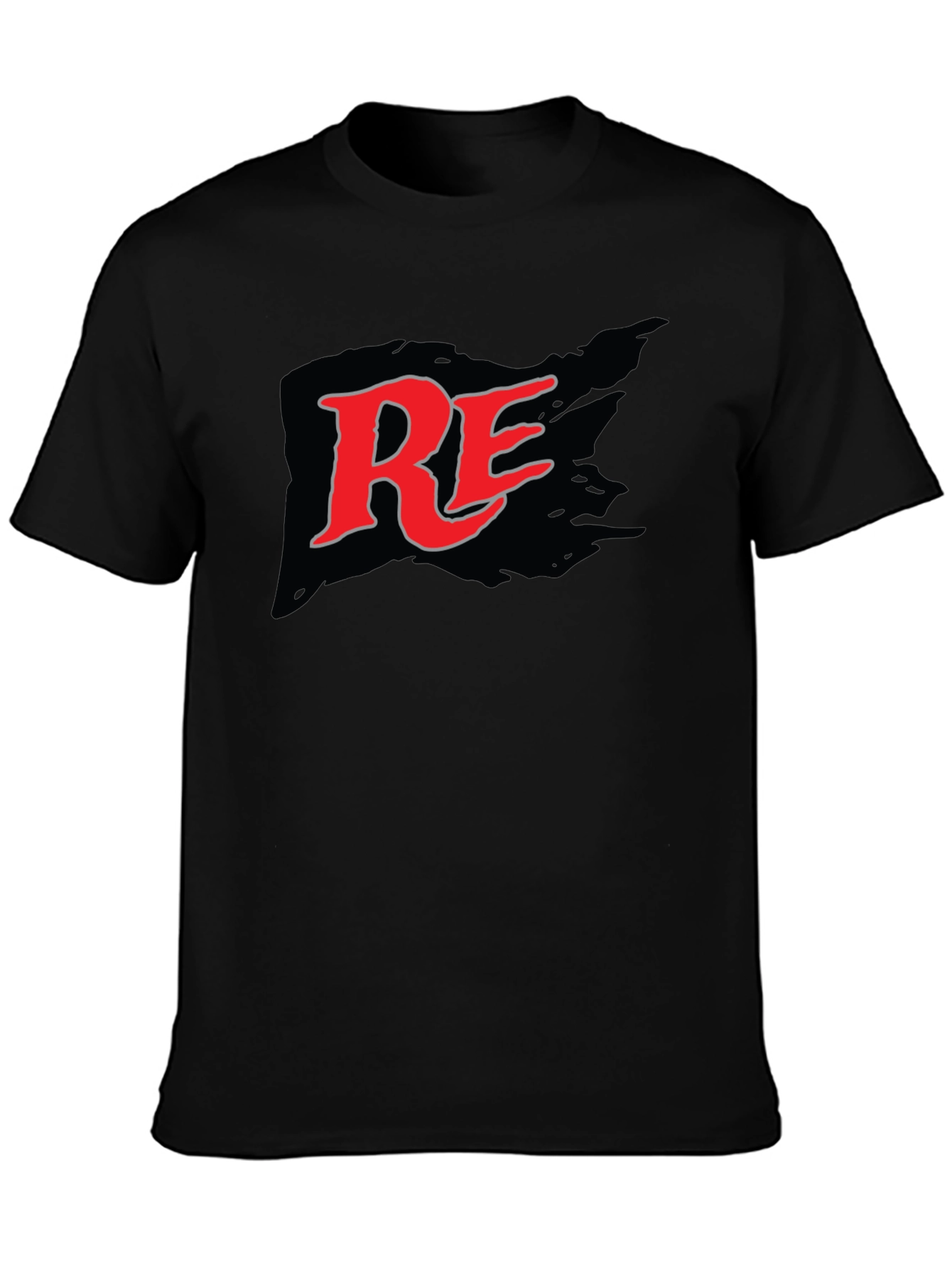 RE Logo Graphic Print Black T-Shirt