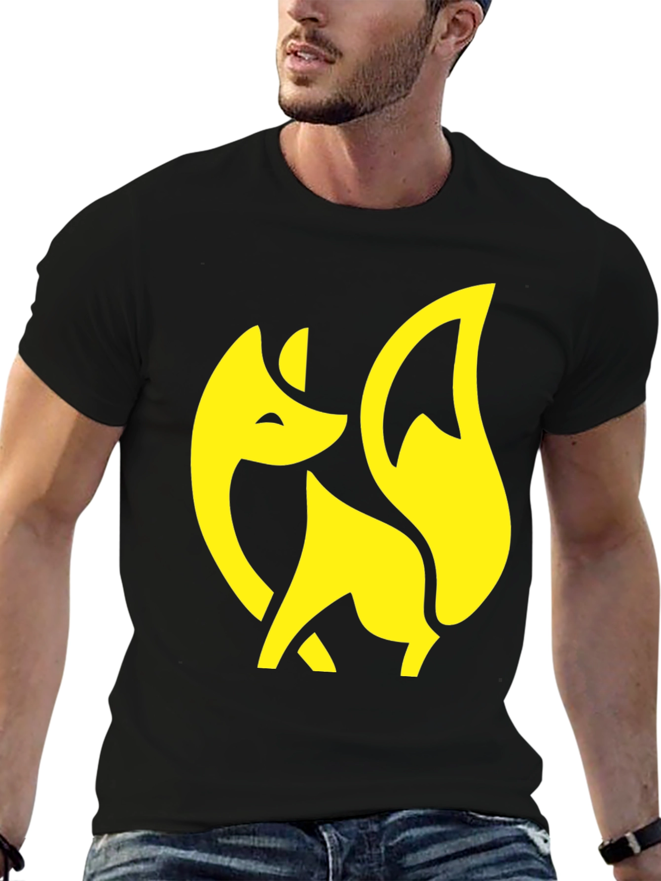 Fox Graphic Tee - Stylish Black T-Shirt