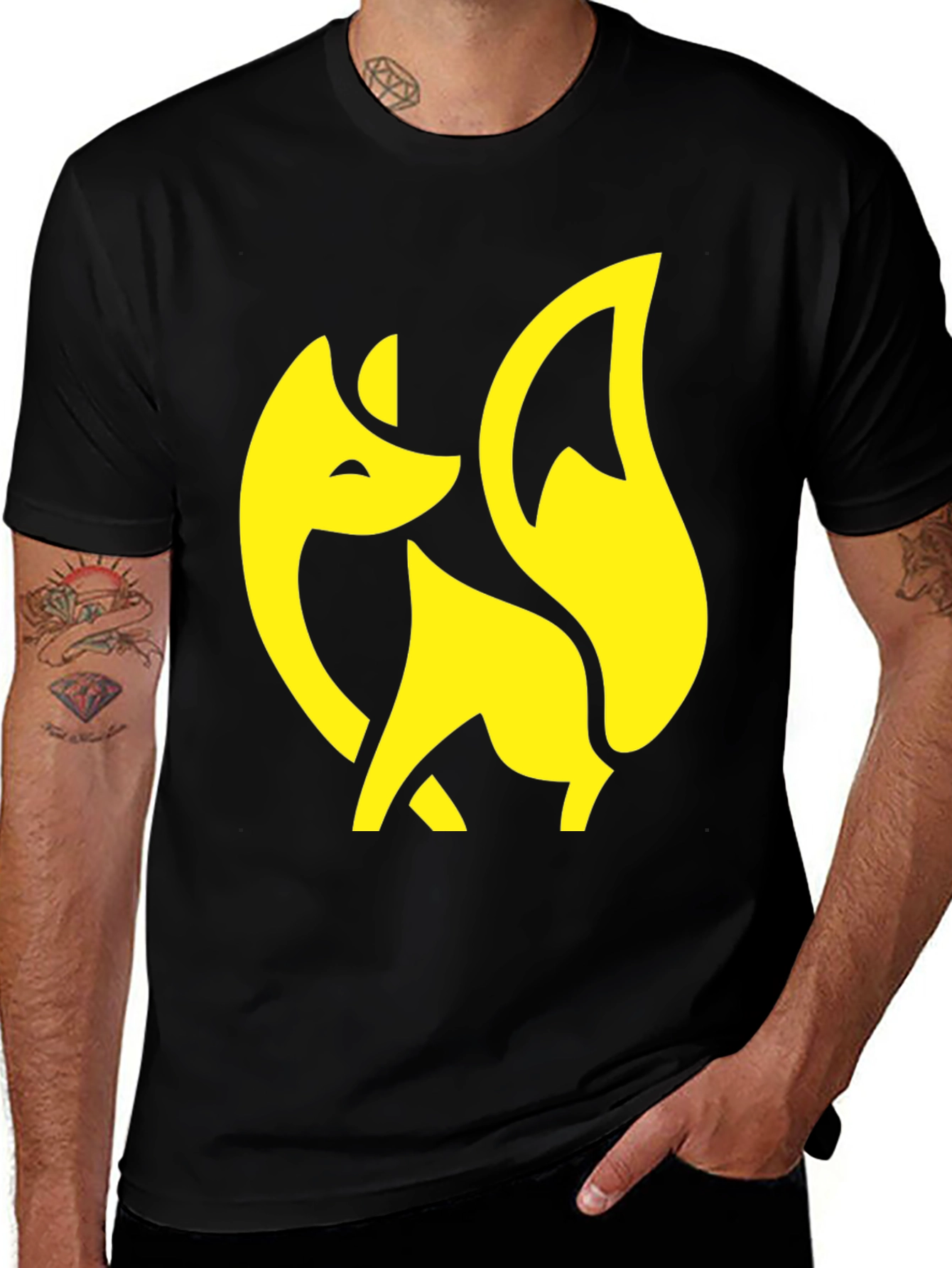 Fox Graphic Tee - Stylish Black T-Shirt