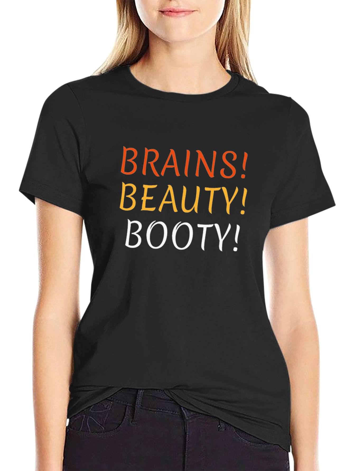 Brains Beauty Booty T-Shirt - Funny Novelty Tee