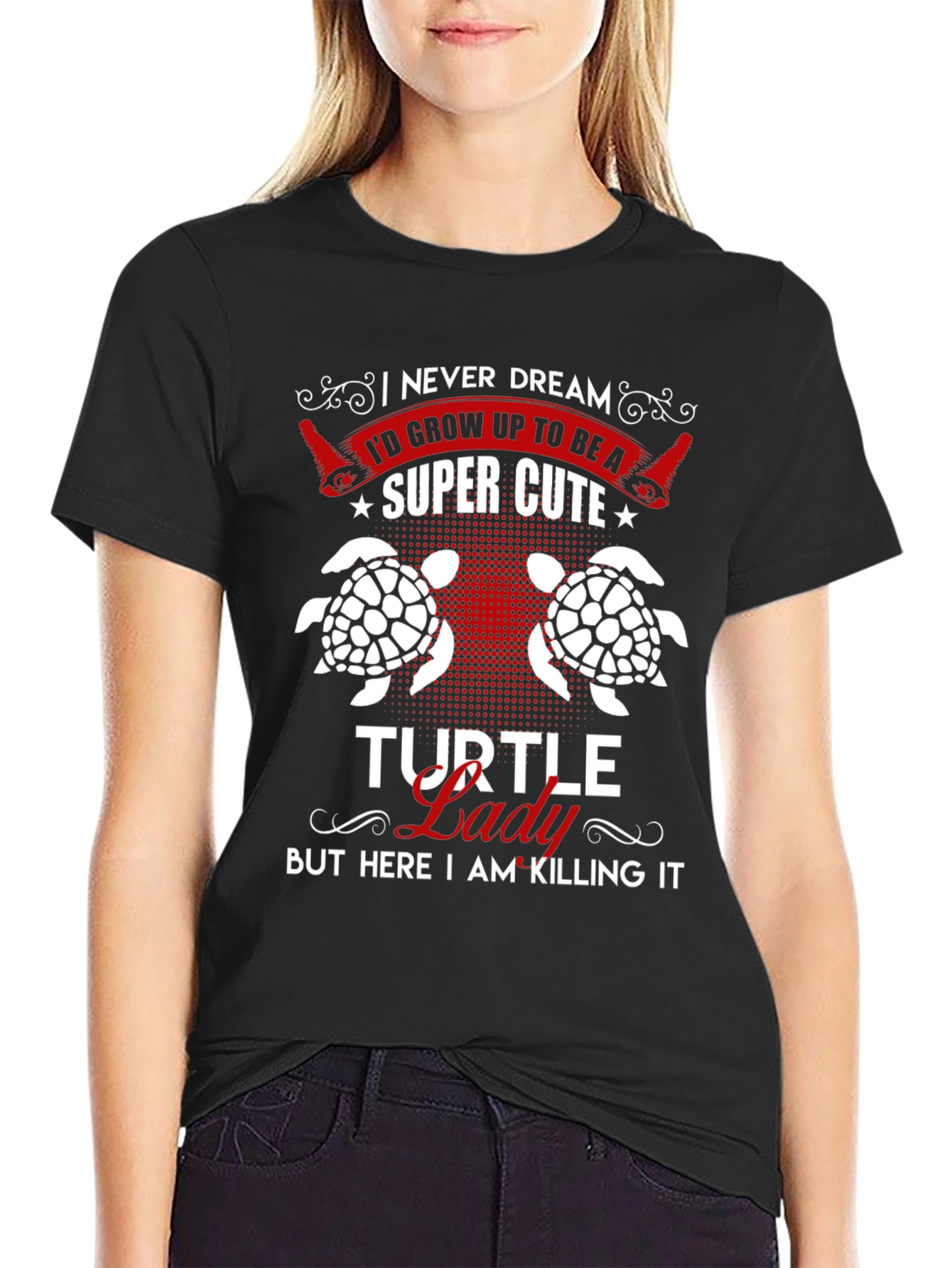 Super Cute Turtle Lady Graphic Tee