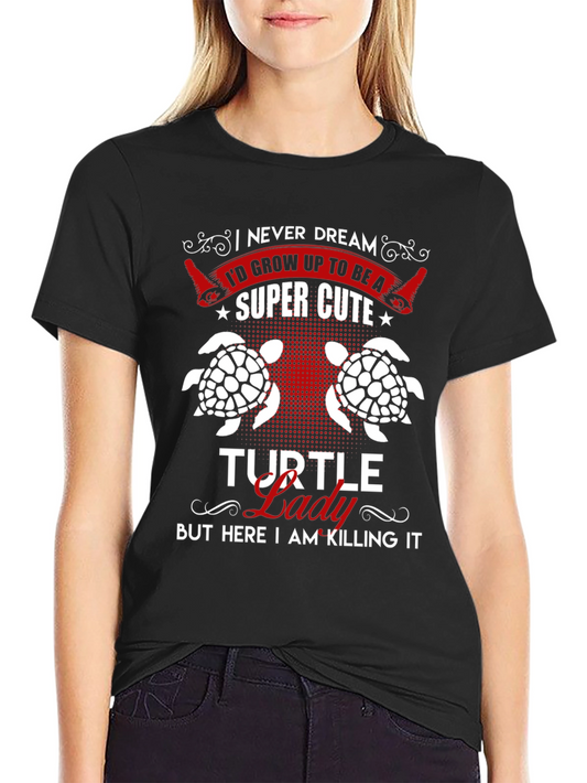 Super Cute Turtle Lady Graphic Tee