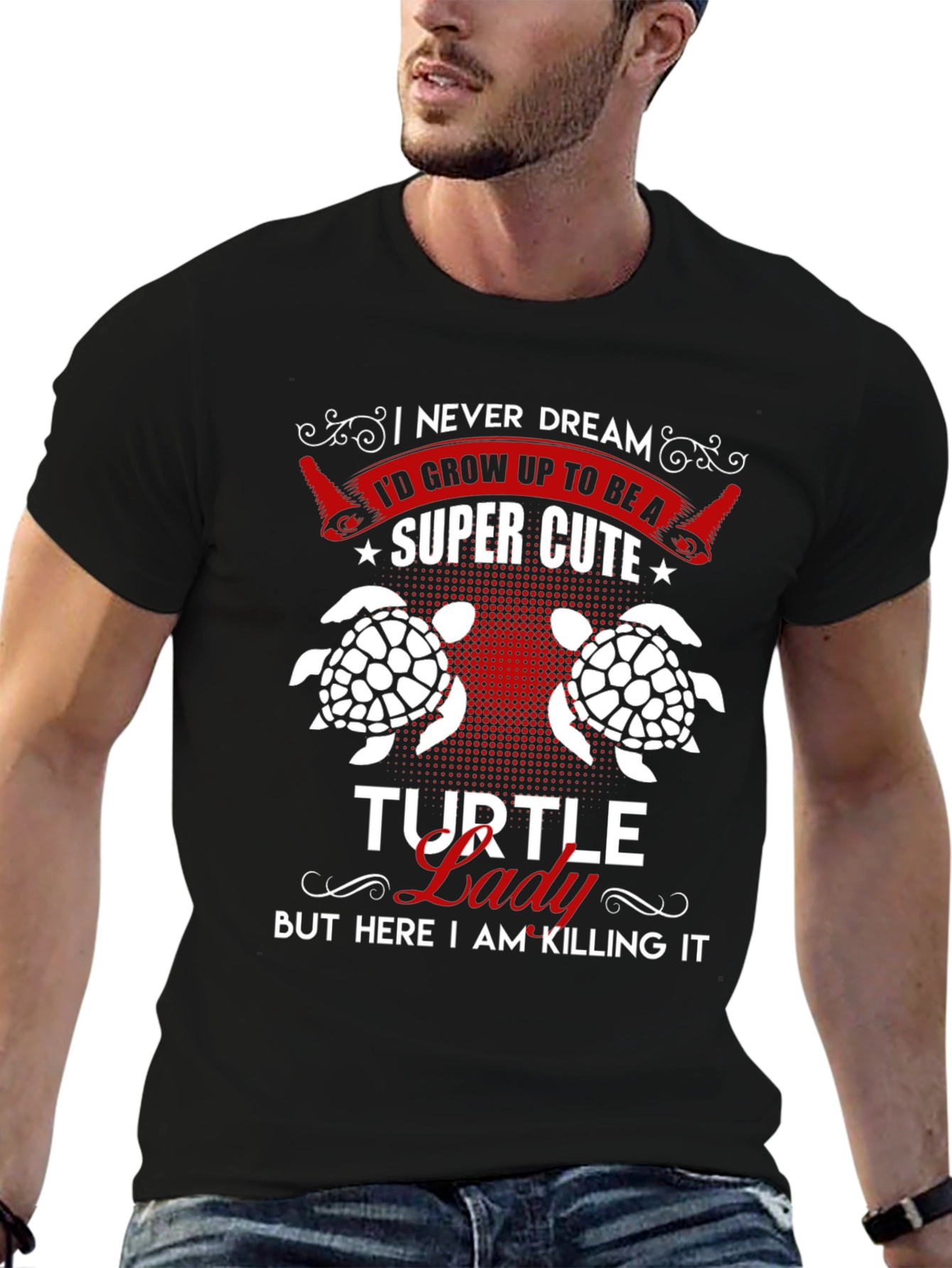Super Cute Turtle Lady Graphic Tee