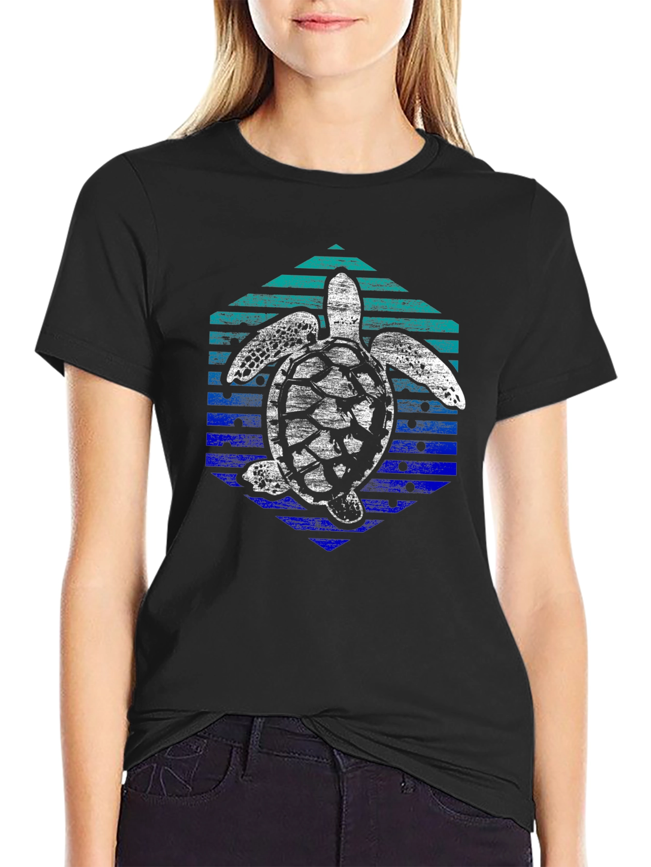 Retro Turtle Graphic Tee - Ocean Lover Shirt
