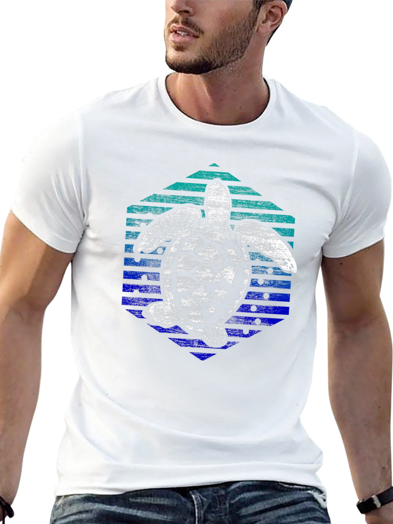 Retro Turtle Graphic Tee - Ocean Lover Shirt