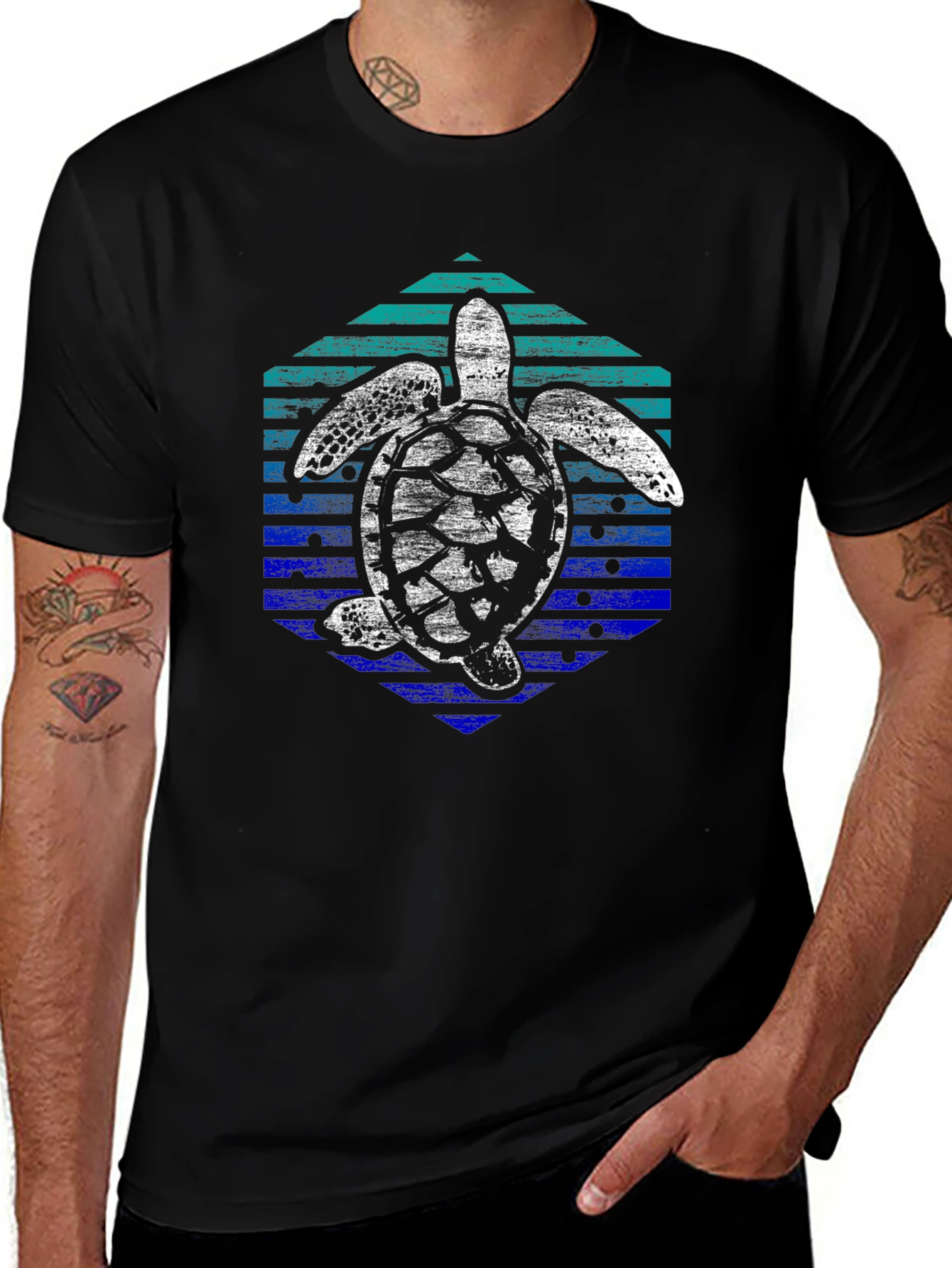 Retro Turtle Graphic Tee - Ocean Lover Shirt