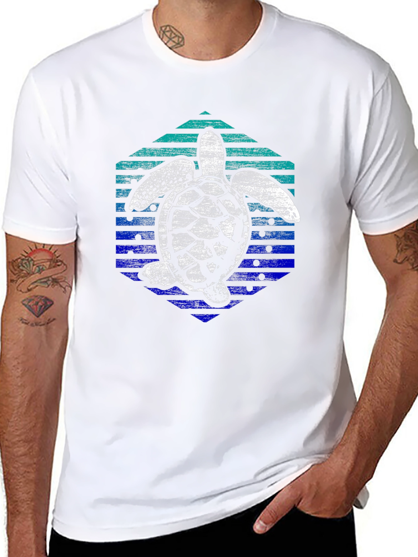 Retro Turtle Graphic Tee - Ocean Lover Shirt