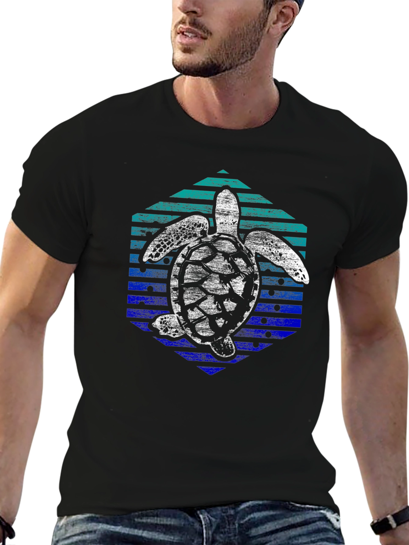 Retro Turtle Graphic Tee - Ocean Lover Shirt