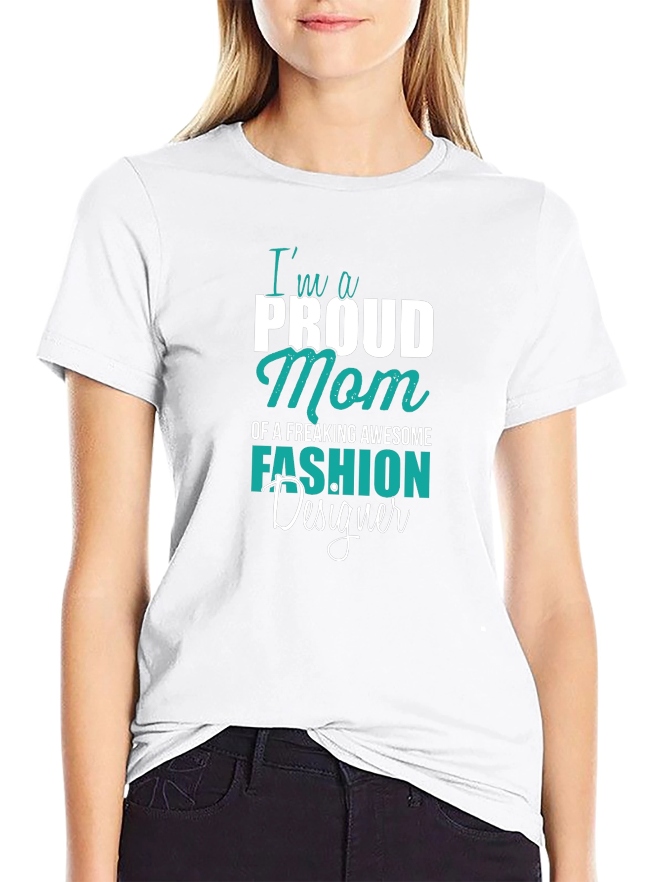Proud Mom Fashion Designer Black T-Shirt