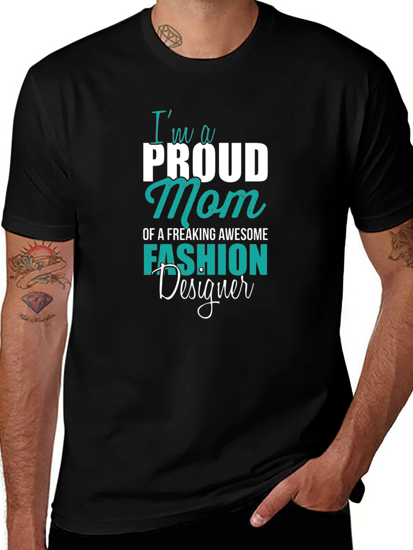 Proud Mom Fashion Designer Black T-Shirt