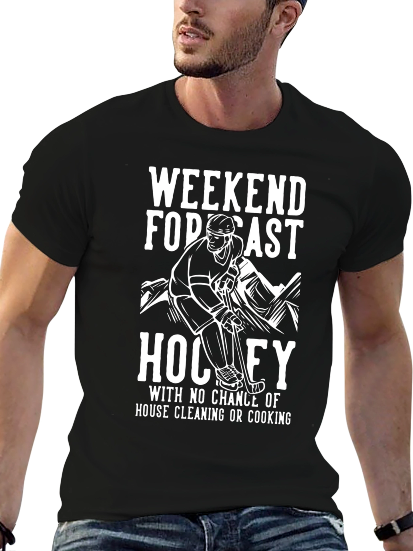 Weekend Forecast Hockey T-Shirt - No Cleaning!