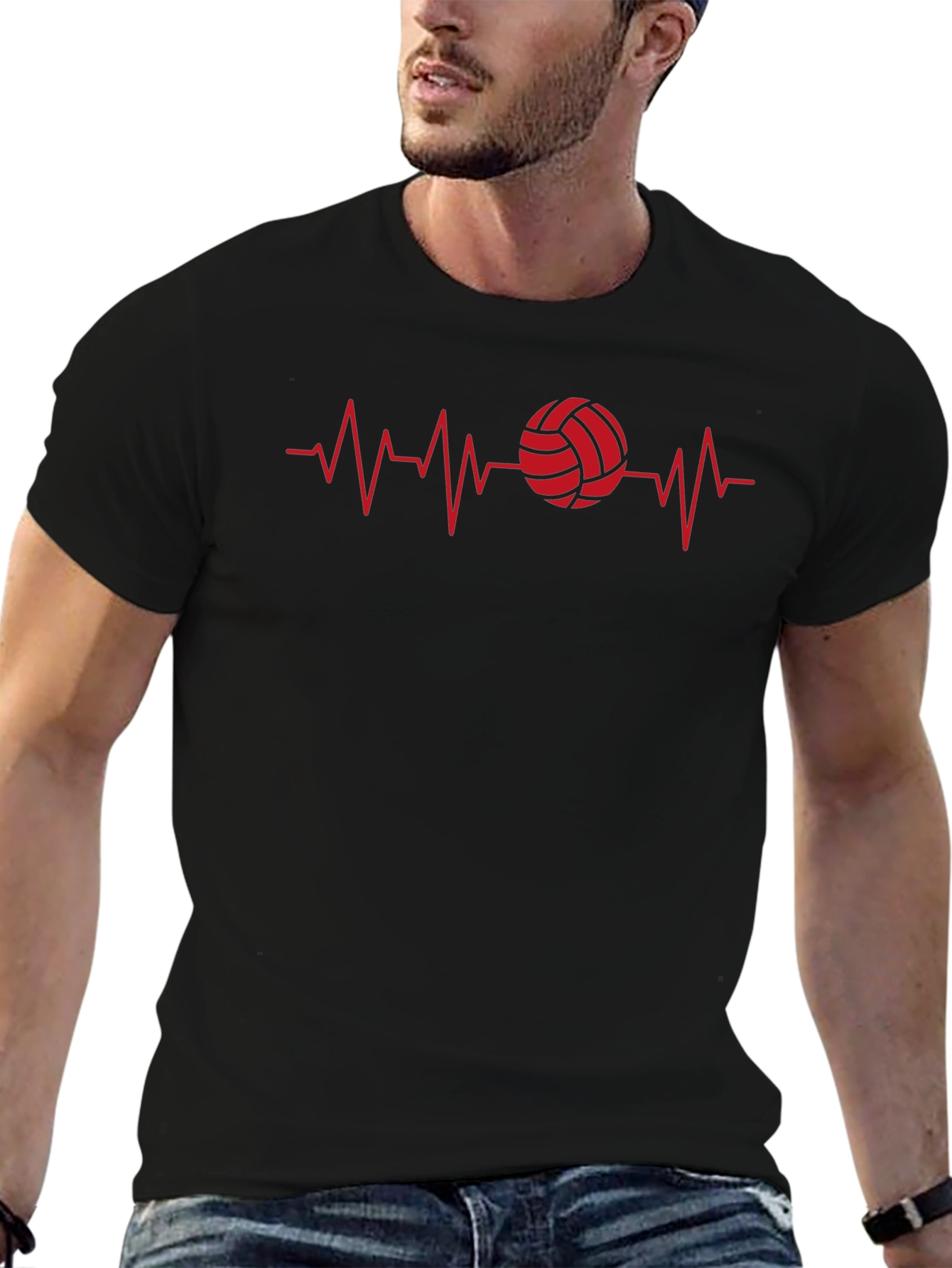 Volleyball Heartbeat Graphic T-Shirt