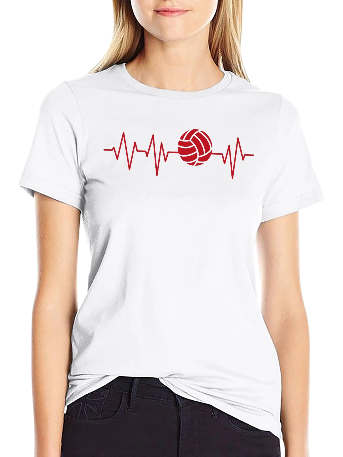 Volleyball Heartbeat Graphic T-Shirt