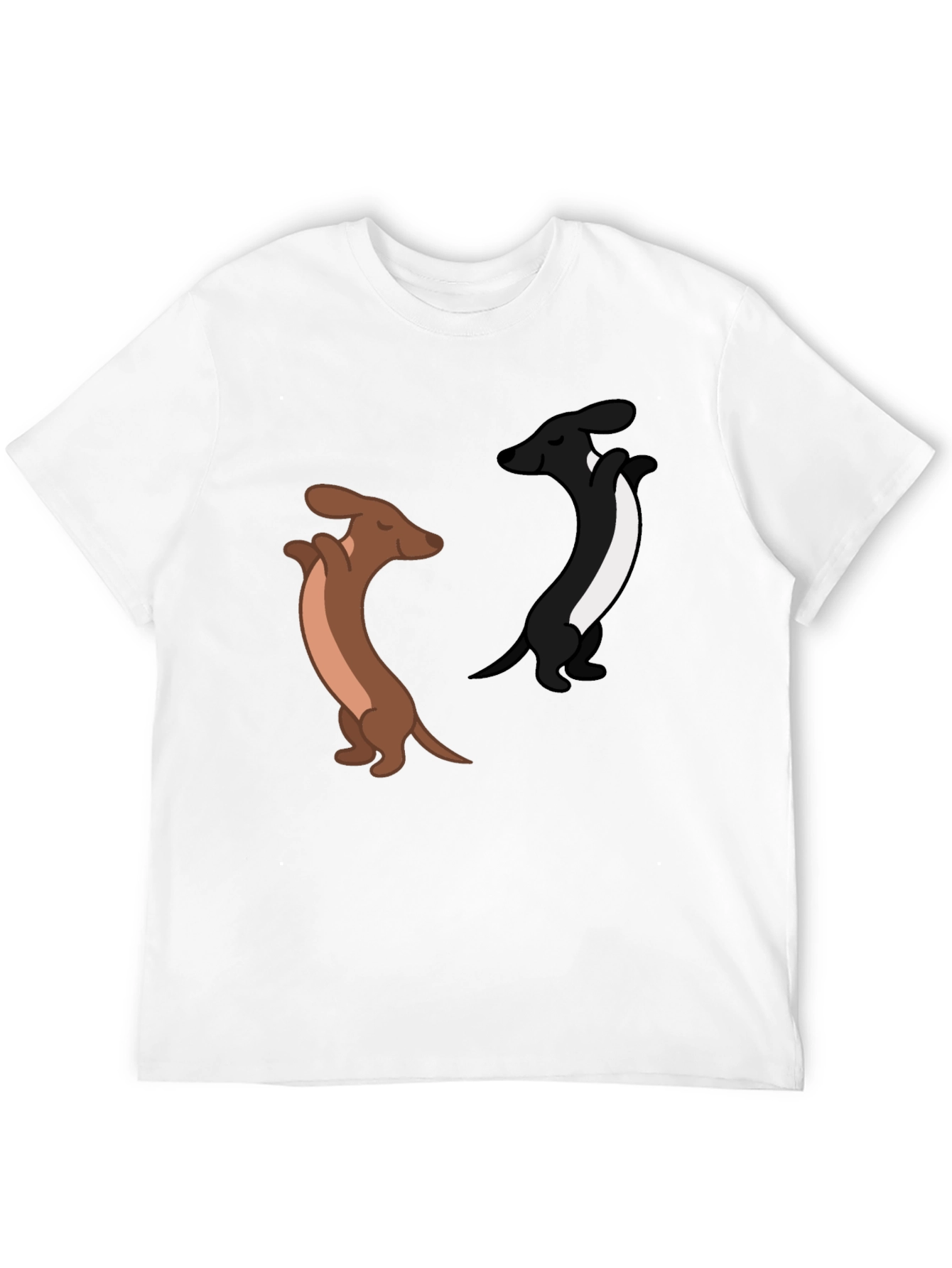 Dancing Dachshund Graphic Tee - Black Cotton Blend