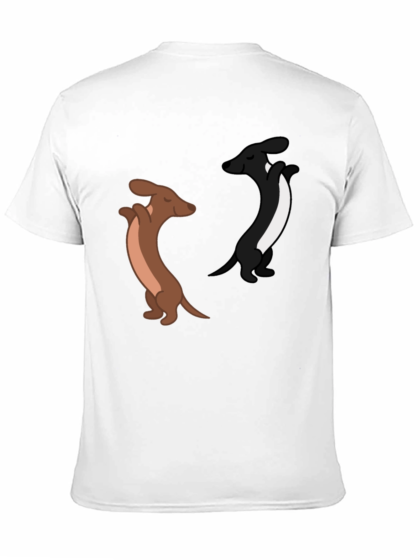 Dancing Dachshund Graphic Tee - Black Cotton Blend