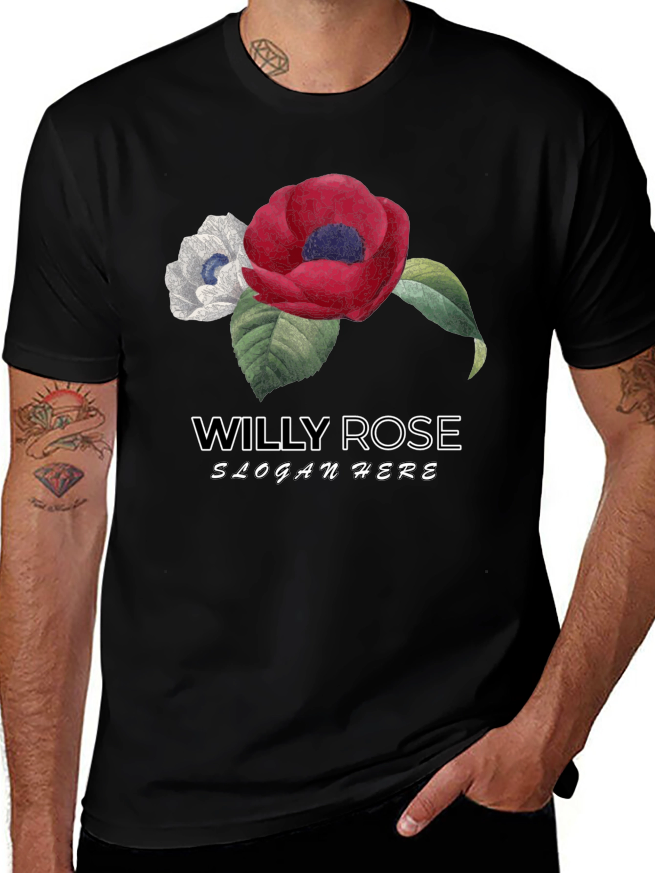 Willy Rose Flower Graphic T-Shirt