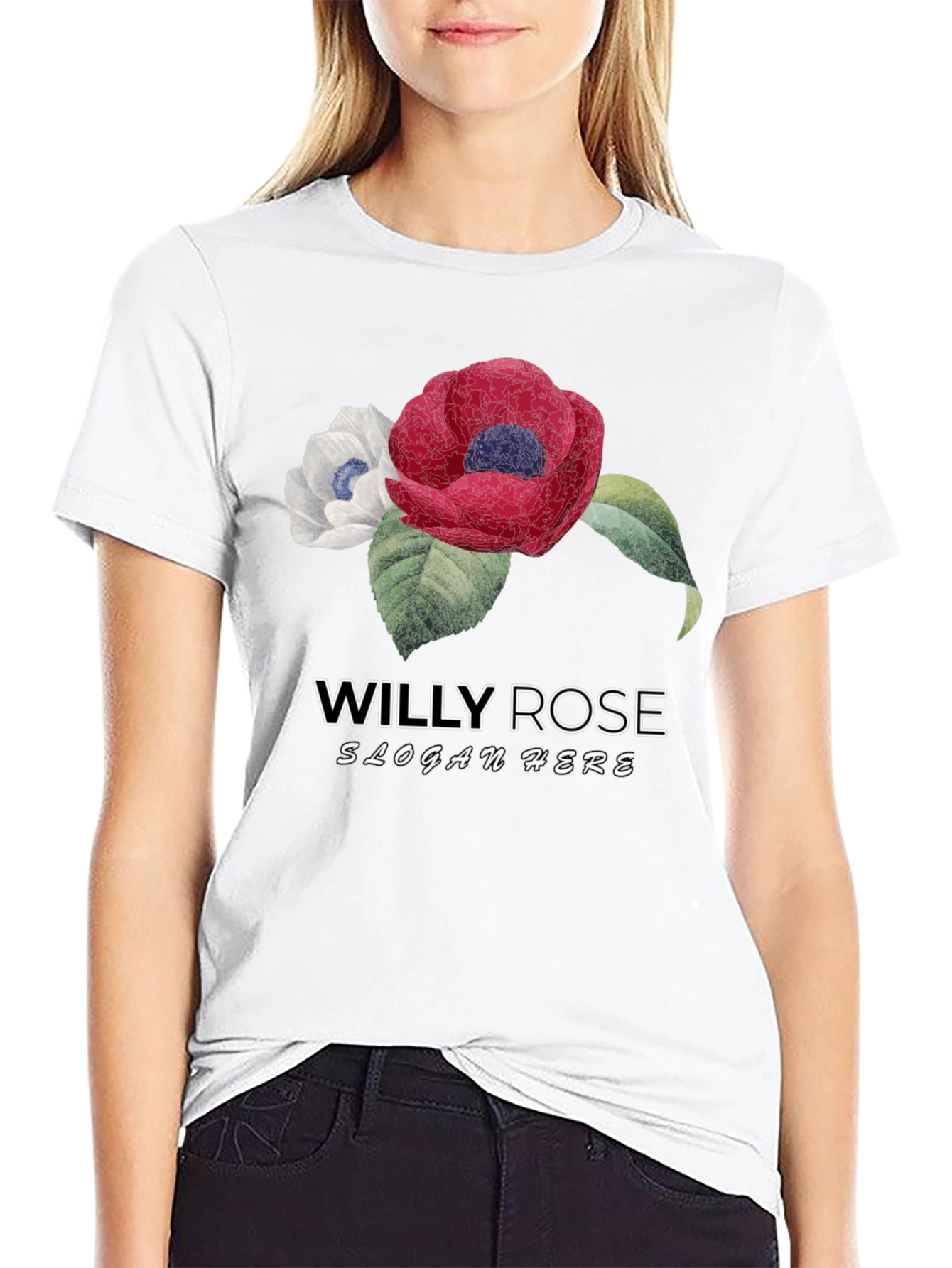 Willy Rose Flower Graphic T-Shirt