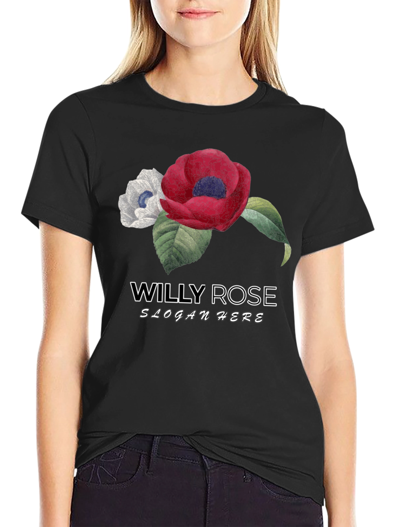 Willy Rose Flower Graphic T-Shirt