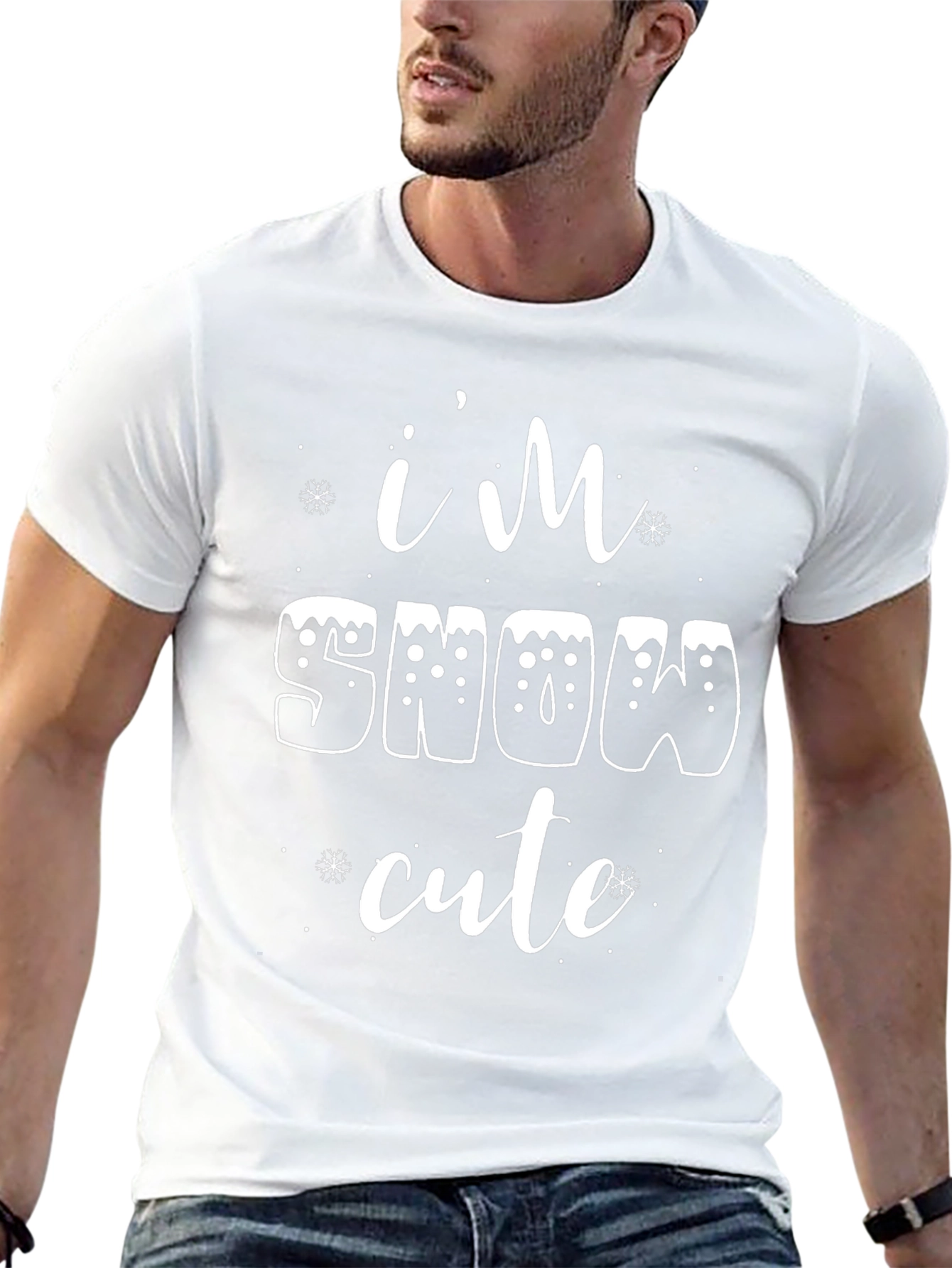 Im Snow Cute Black Graphic Tee Shirt