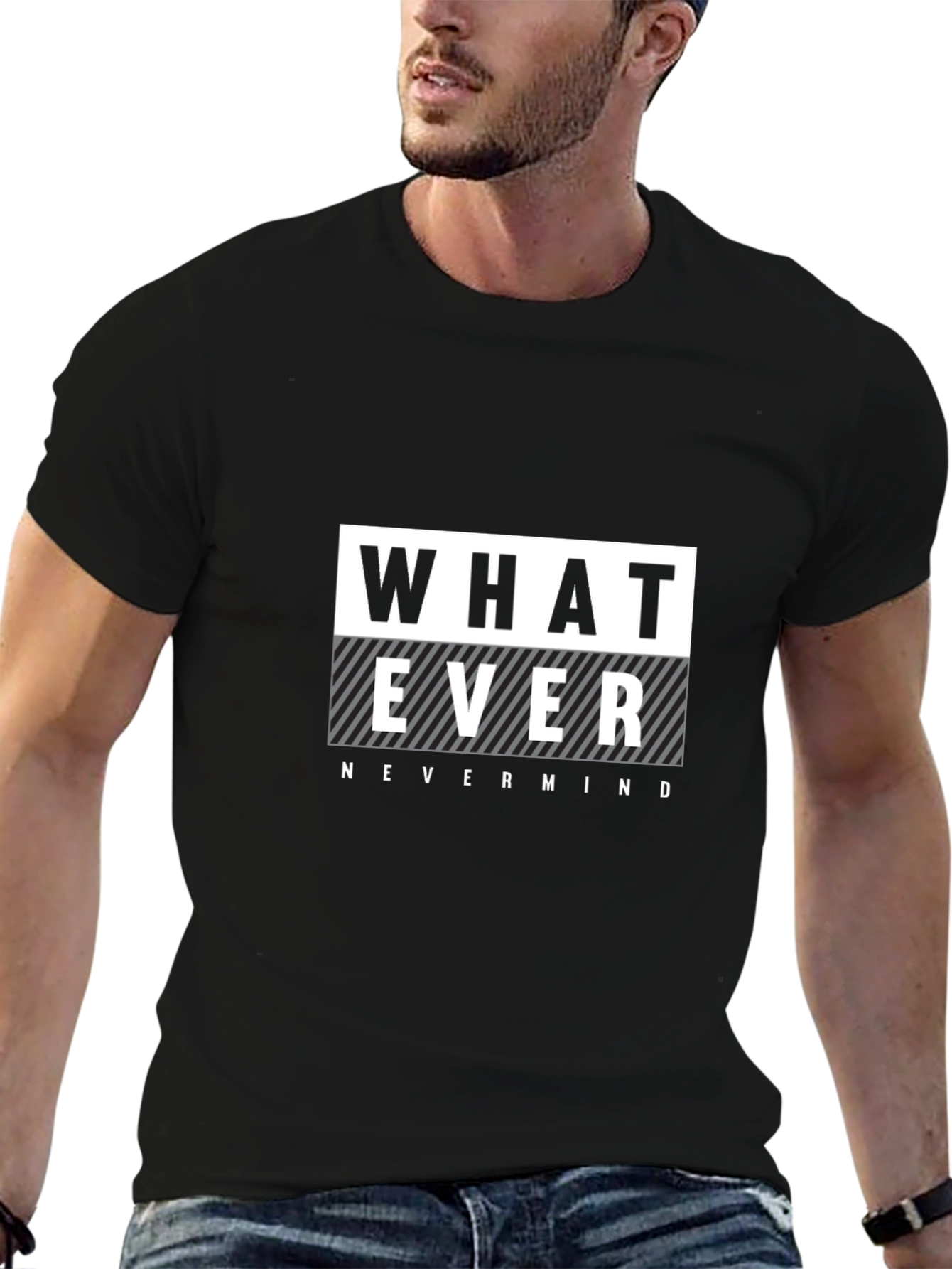Whatever Nevermind Graphic T-Shirt - Black