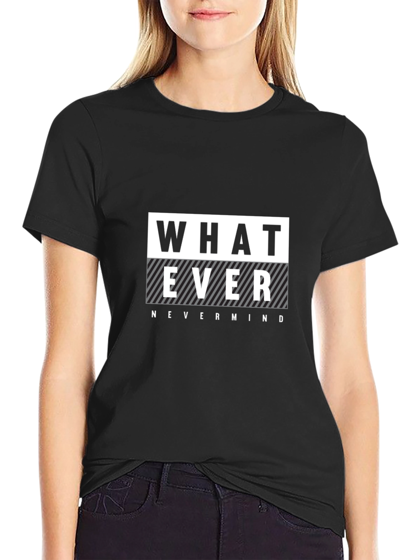 Whatever Nevermind Graphic T-Shirt - Black