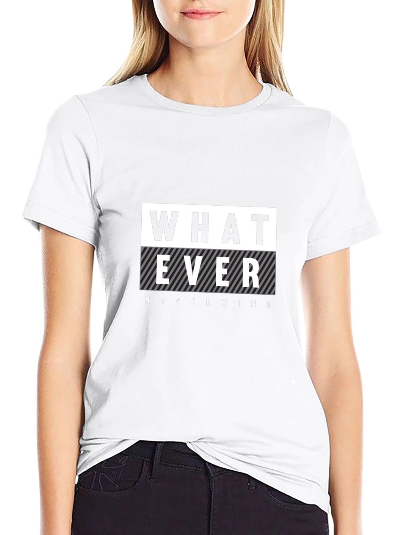 Whatever Nevermind Graphic T-Shirt - Black