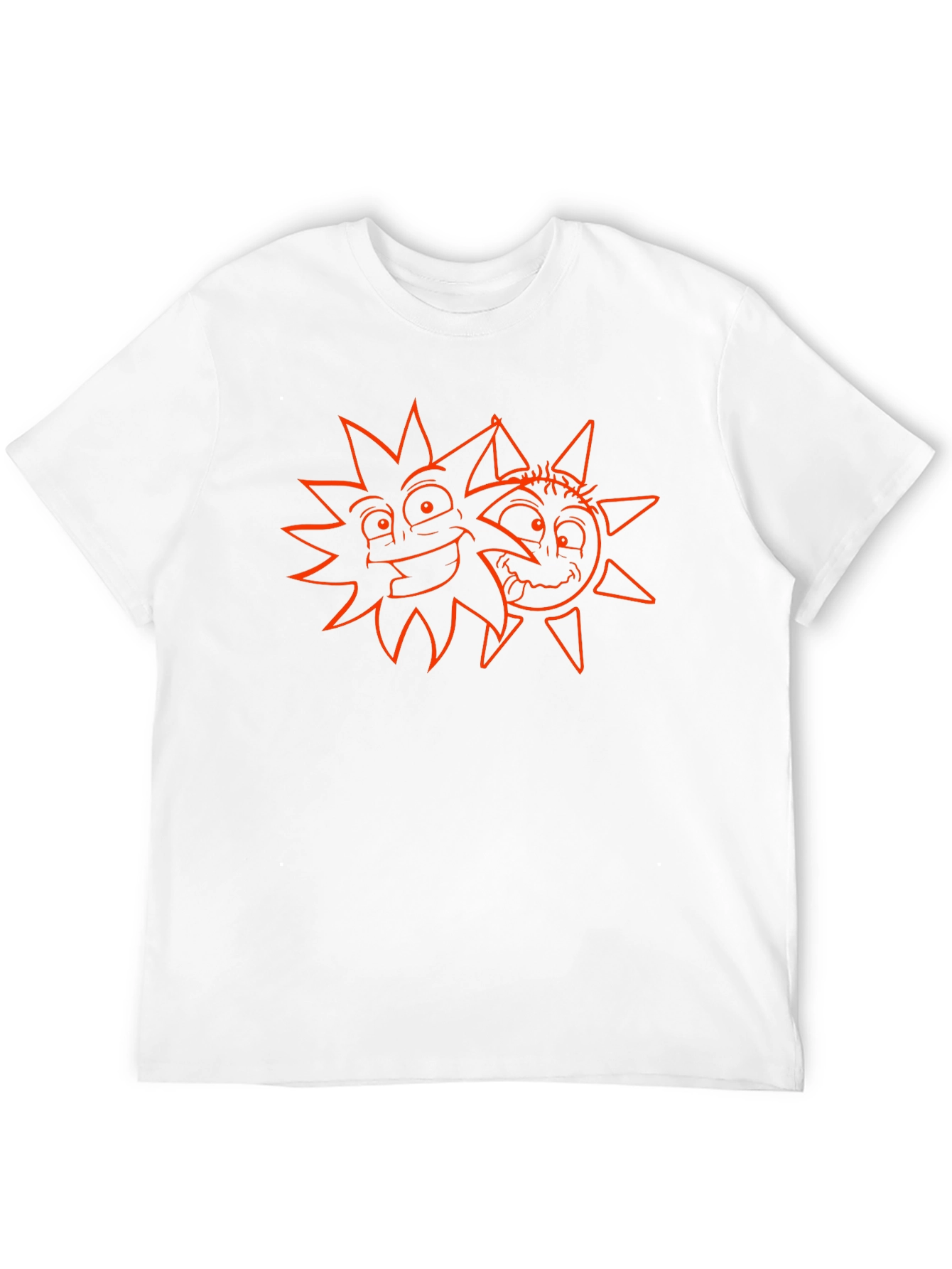 Cartoon Sun Graphic Tee - Black
