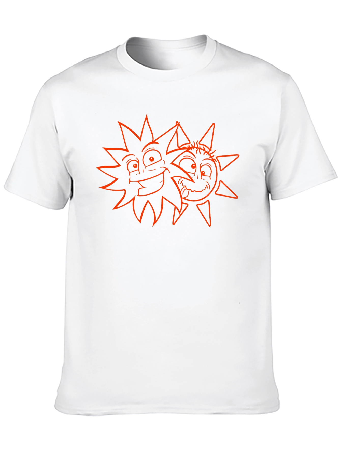 Cartoon Sun Graphic Tee - Black