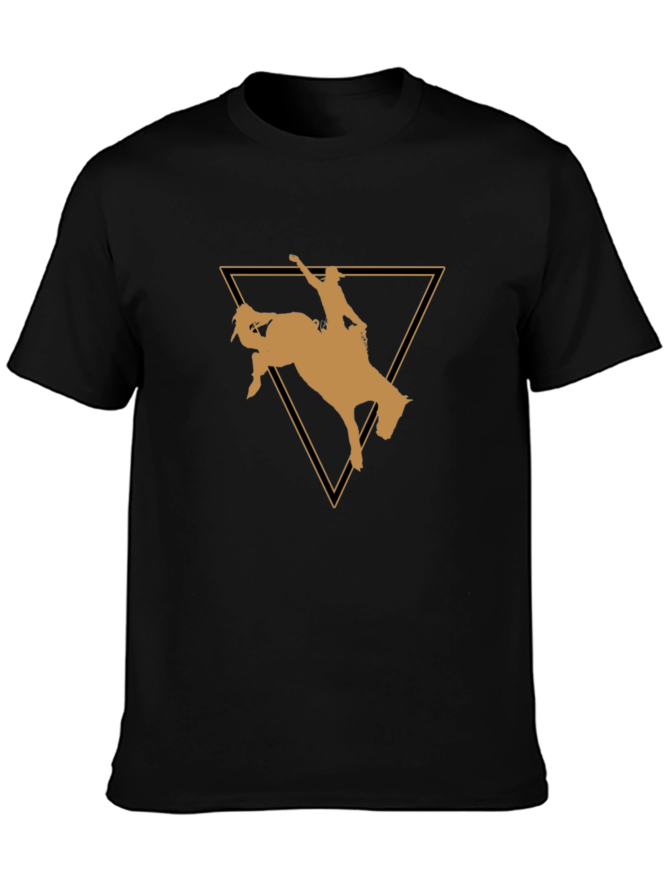 Rodeo Rider Graphic Tee - Black Cotton T-Shirt