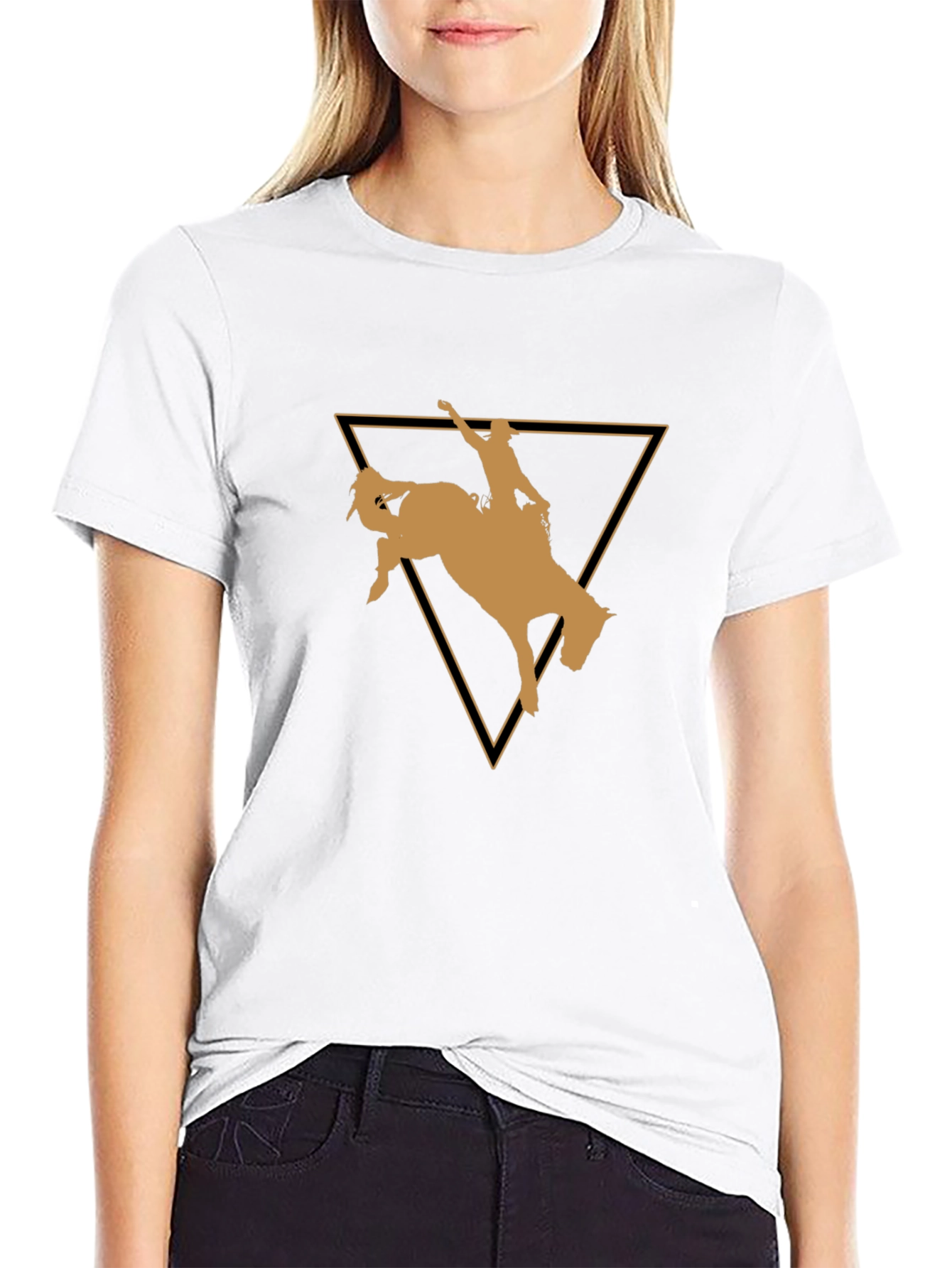 Rodeo Rider Graphic Tee - Black Cotton T-Shirt