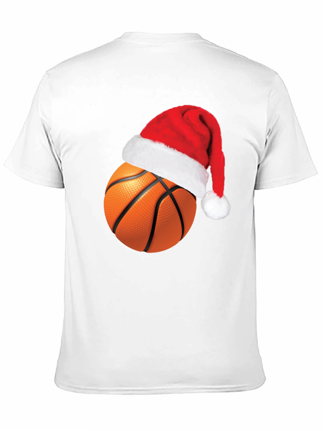 Festive Basketball Santa Hat Graphic Tee