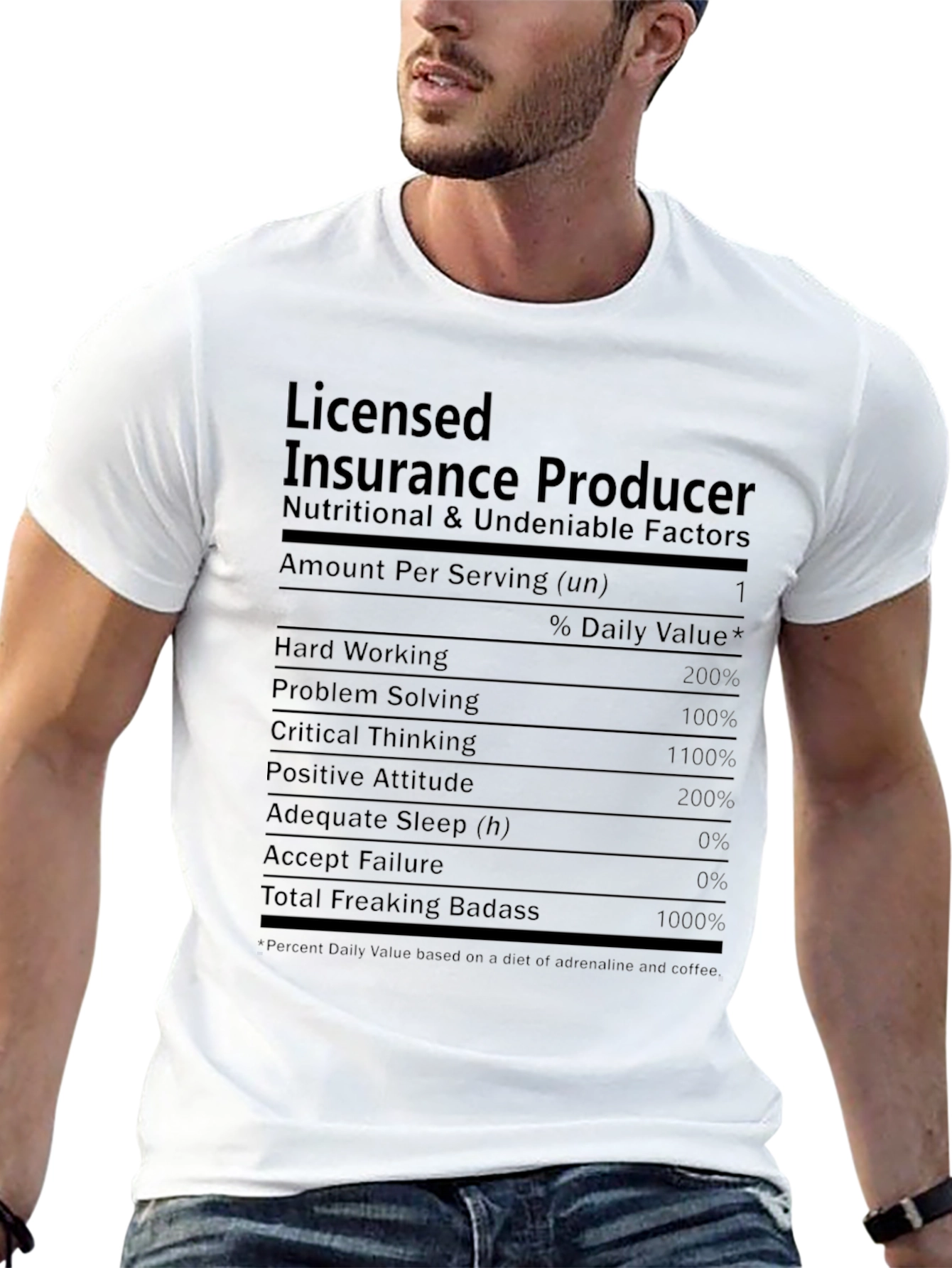 Licensed Insurance Producer T-Shirt - Nutritional Facts