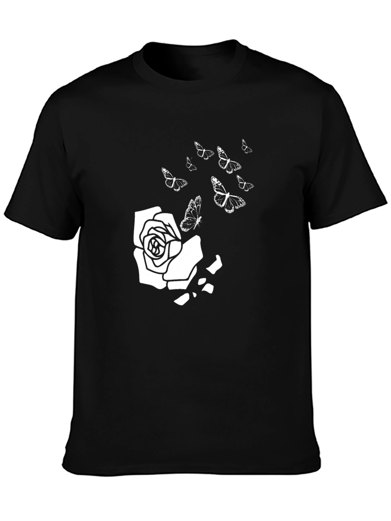 Rose & Butterfly Graphic T-Shirt