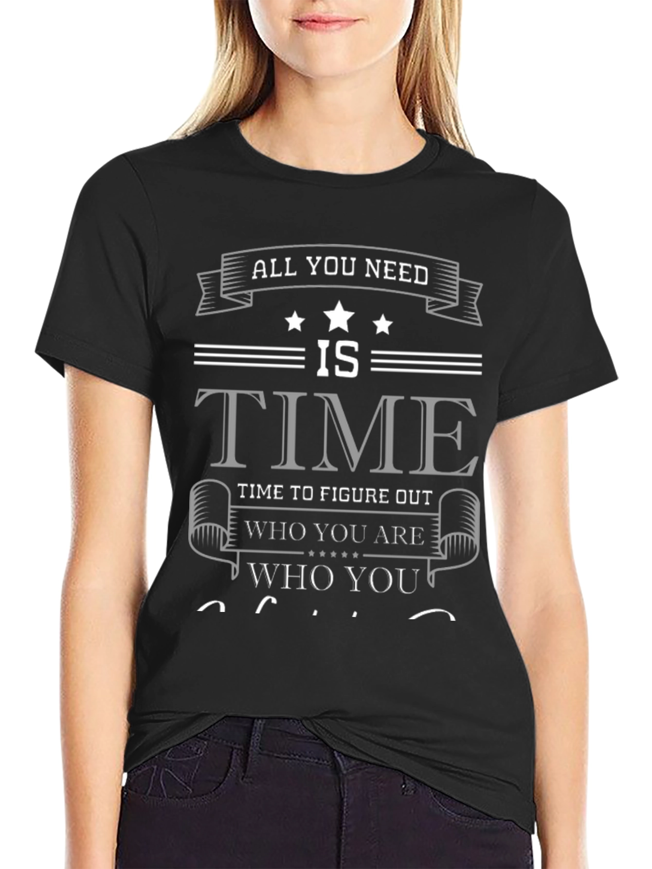 Time to Figure Out Who You Are Black T-Shirt