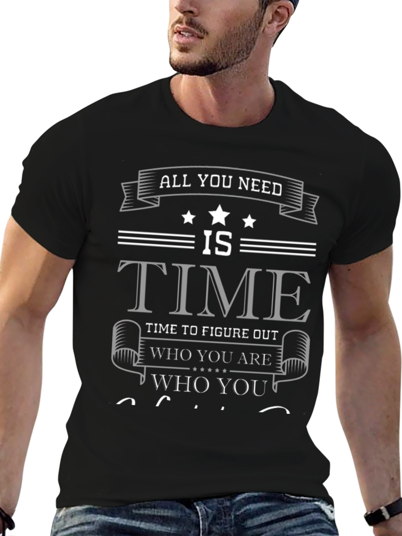 Time to Figure Out Who You Are Black T-Shirt