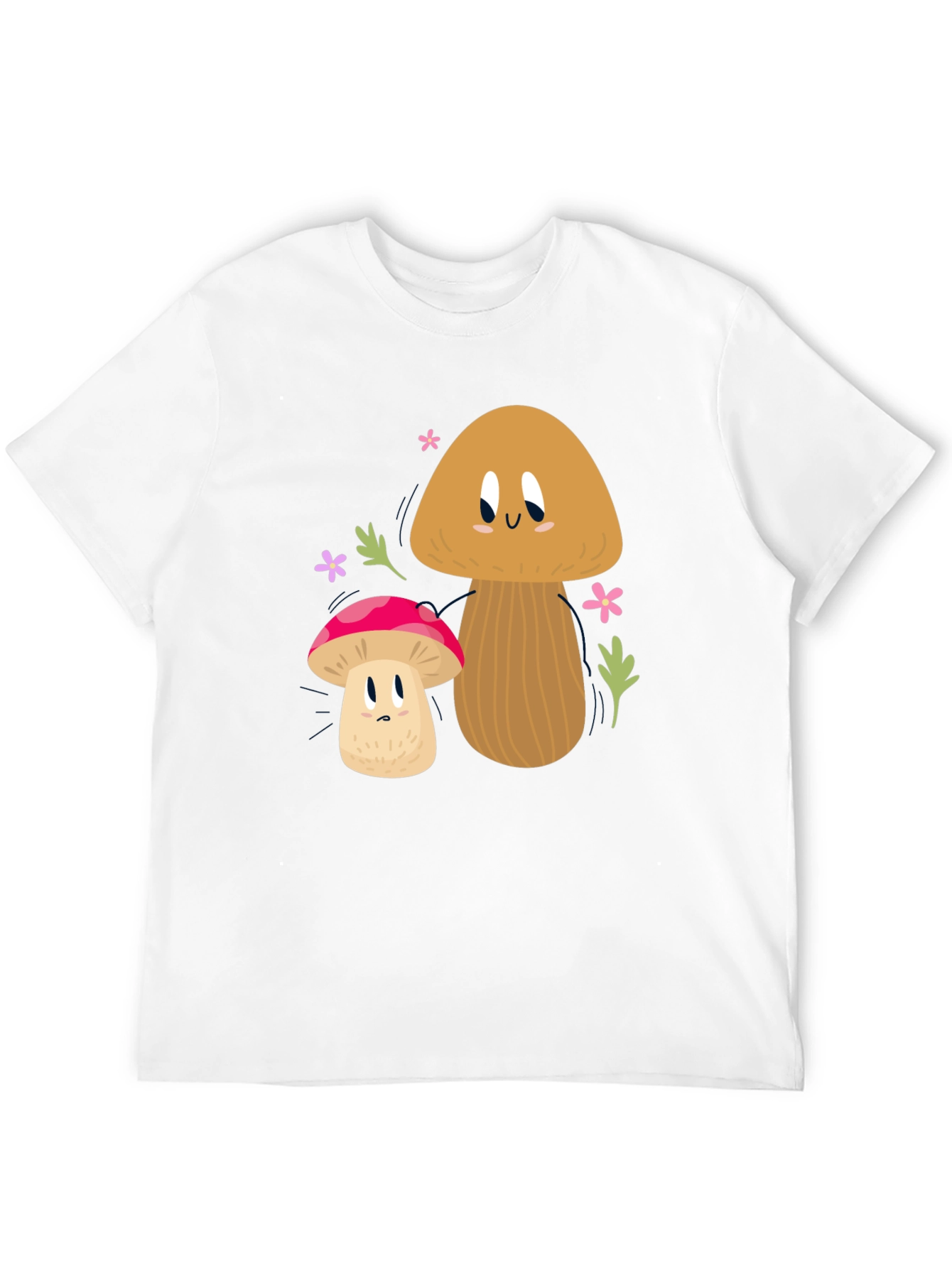 Cute Mushroom Graphic Tee - Black