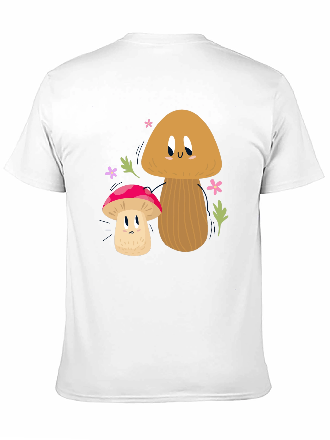 Cute Mushroom Graphic Tee - Black