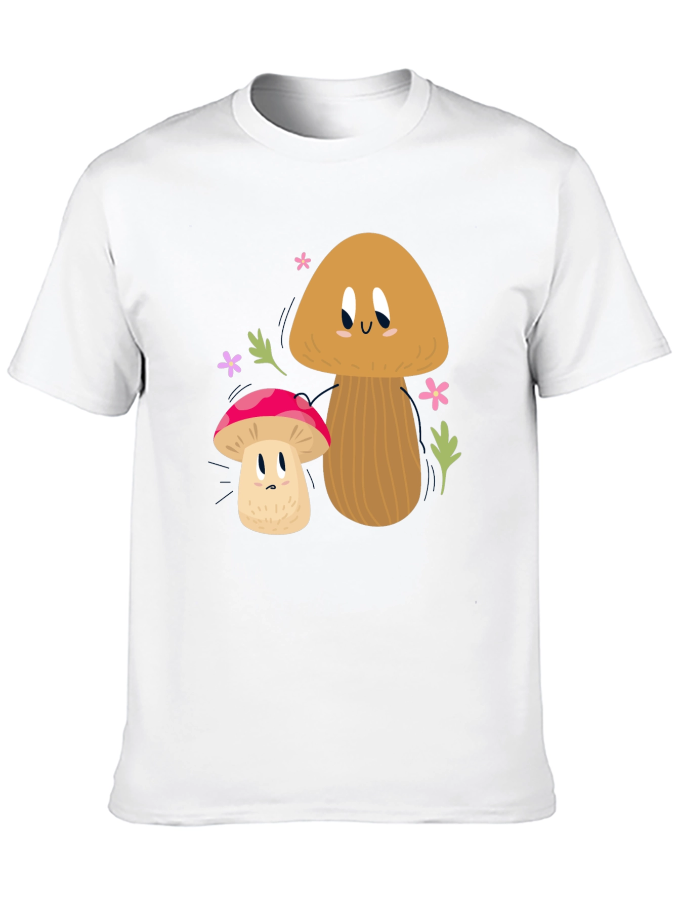 Cute Mushroom Graphic Tee - Black