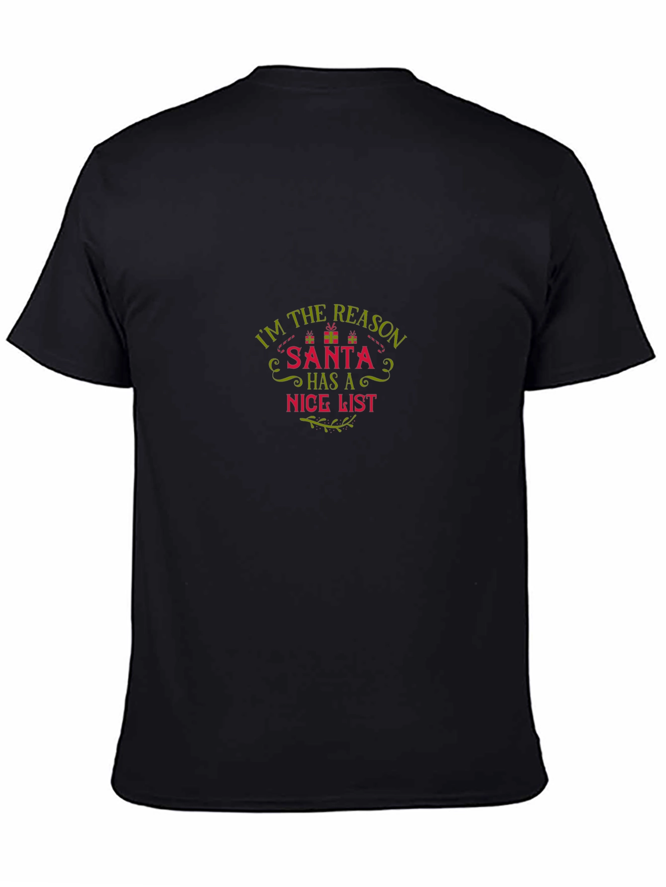 Funny Santa Nice List Crew Neck T-Shirt