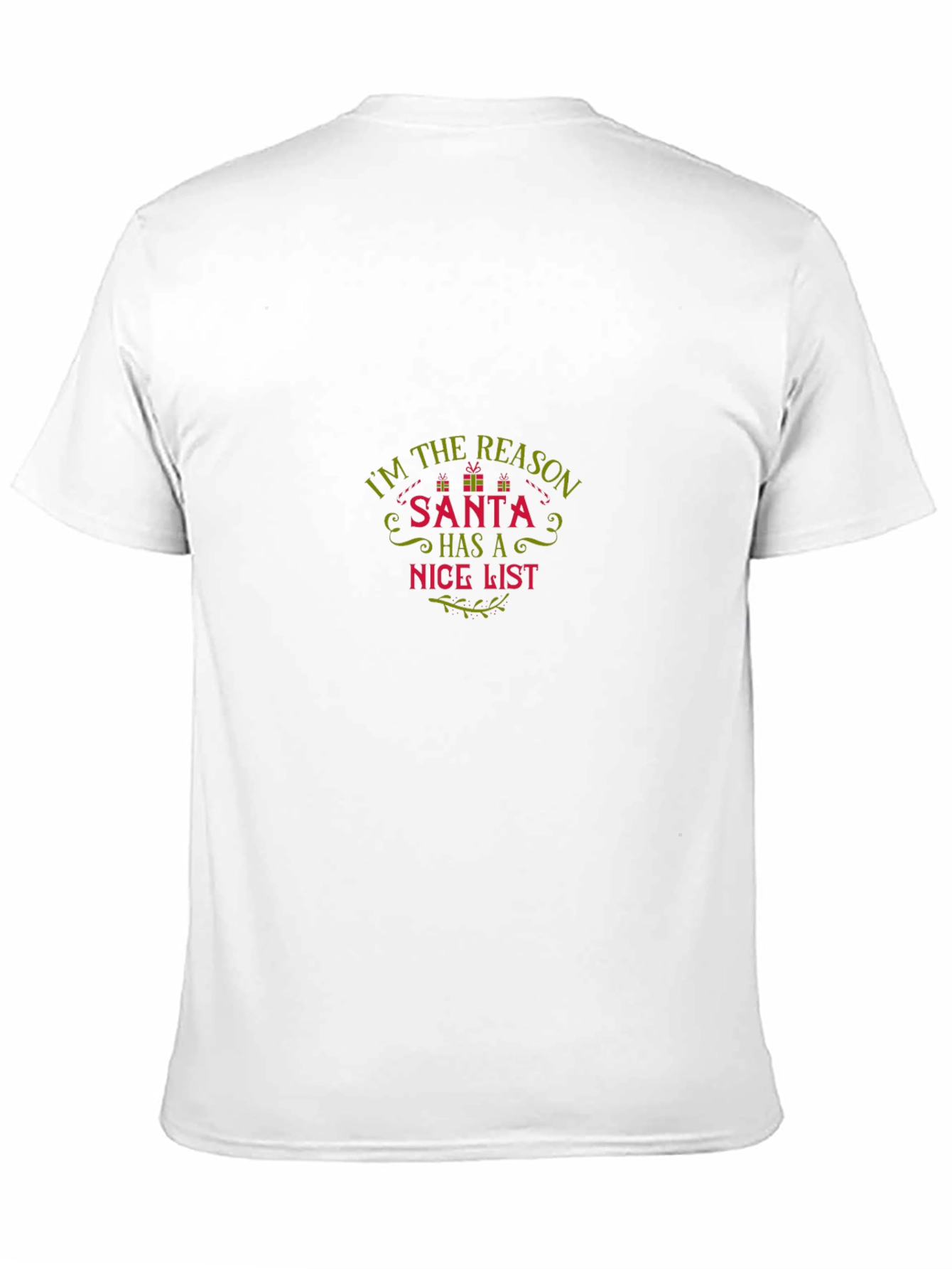 Funny Santa Nice List Crew Neck T-Shirt