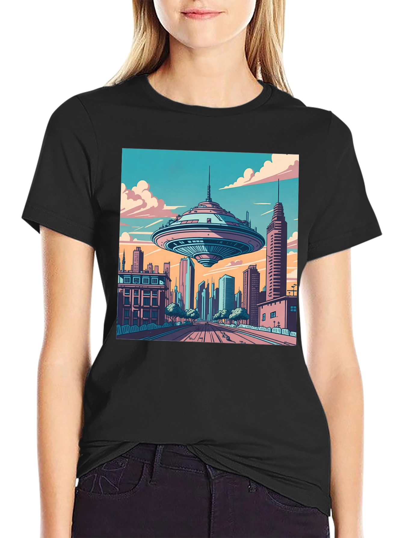Retro Future City Graphic Tee