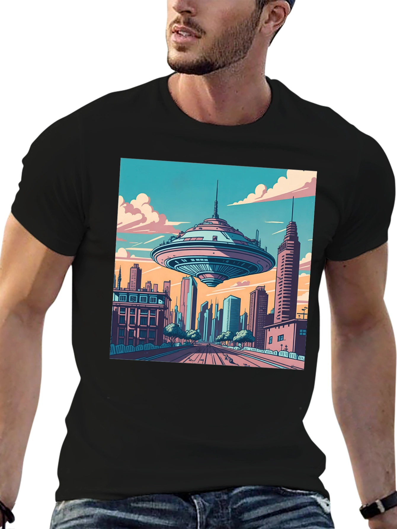 Retro Future City Graphic Tee