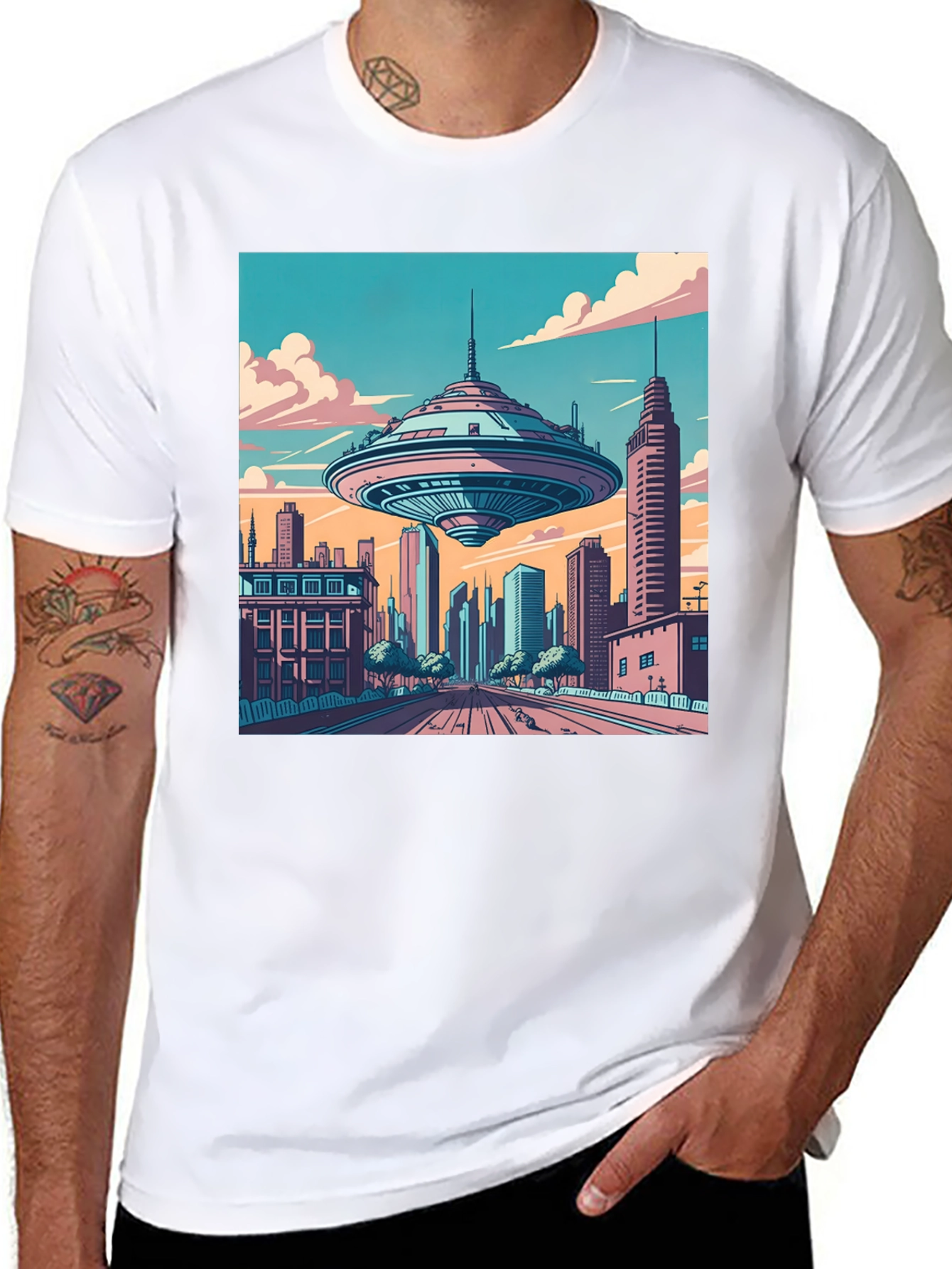 Retro Future City Graphic Tee