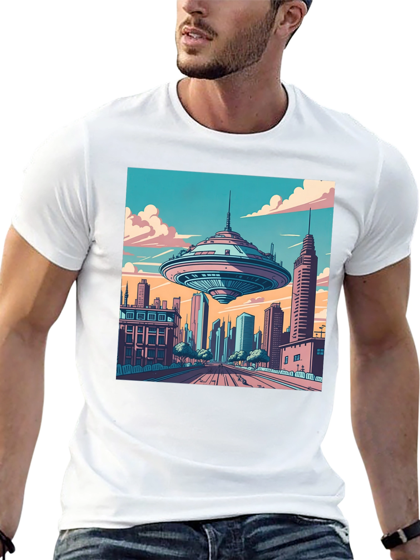 Retro Future City Graphic Tee