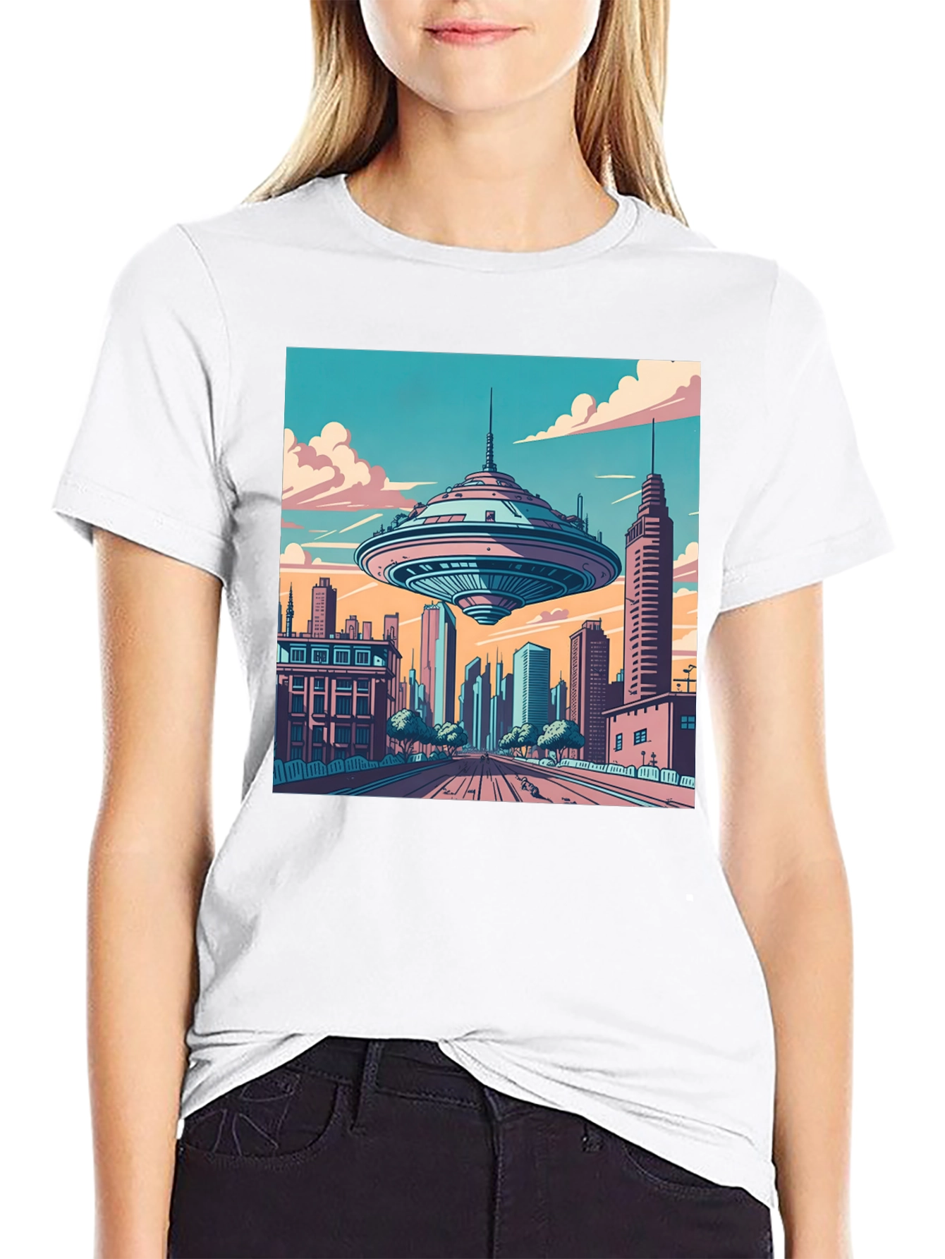 Retro Future City Graphic Tee