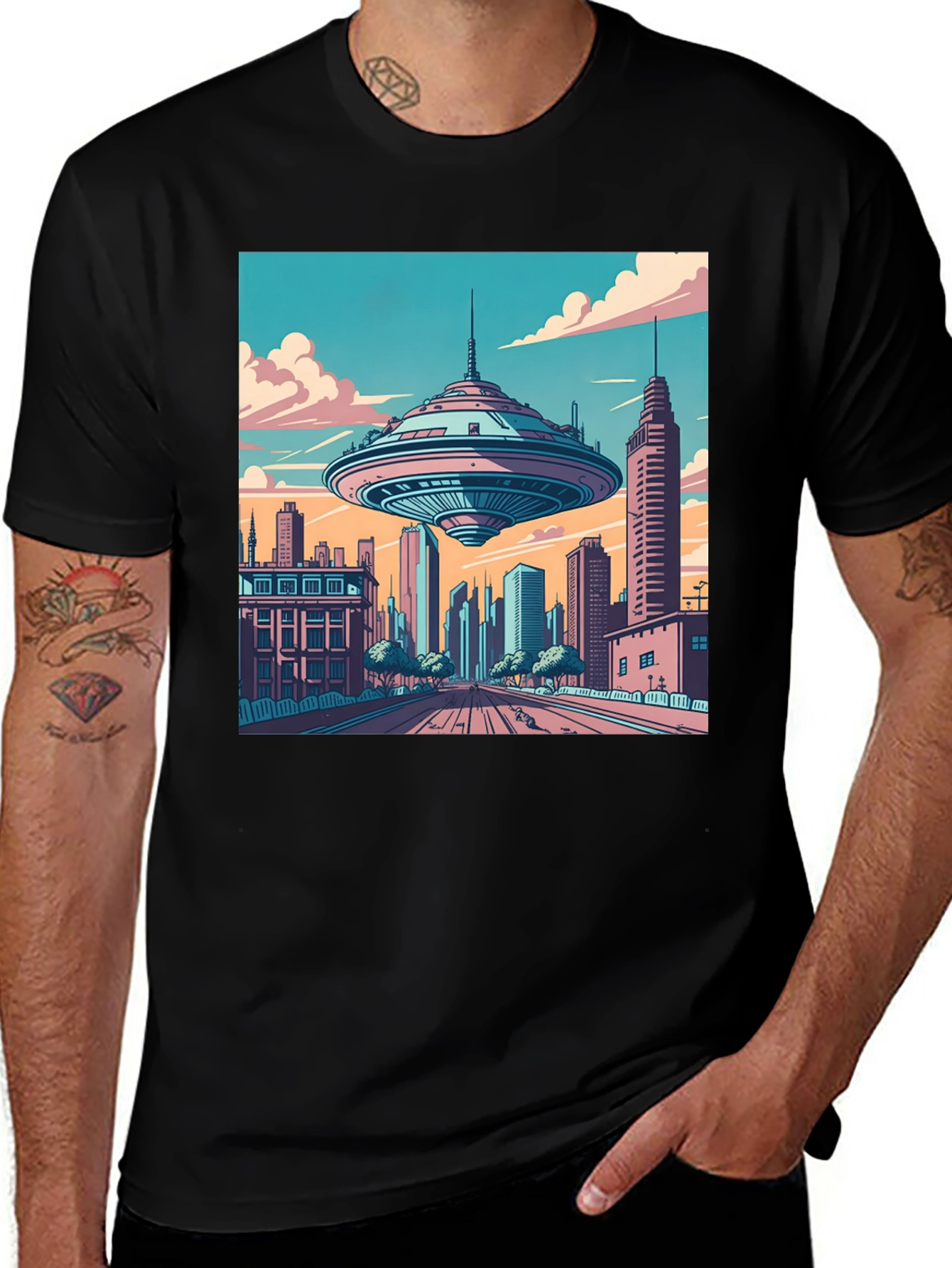Retro Future City Graphic Tee